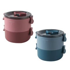 Double-layer Lunch Box For Kids Leak-Proof Bento Snacks Box Kitchen Food Storage Freezer Organizers