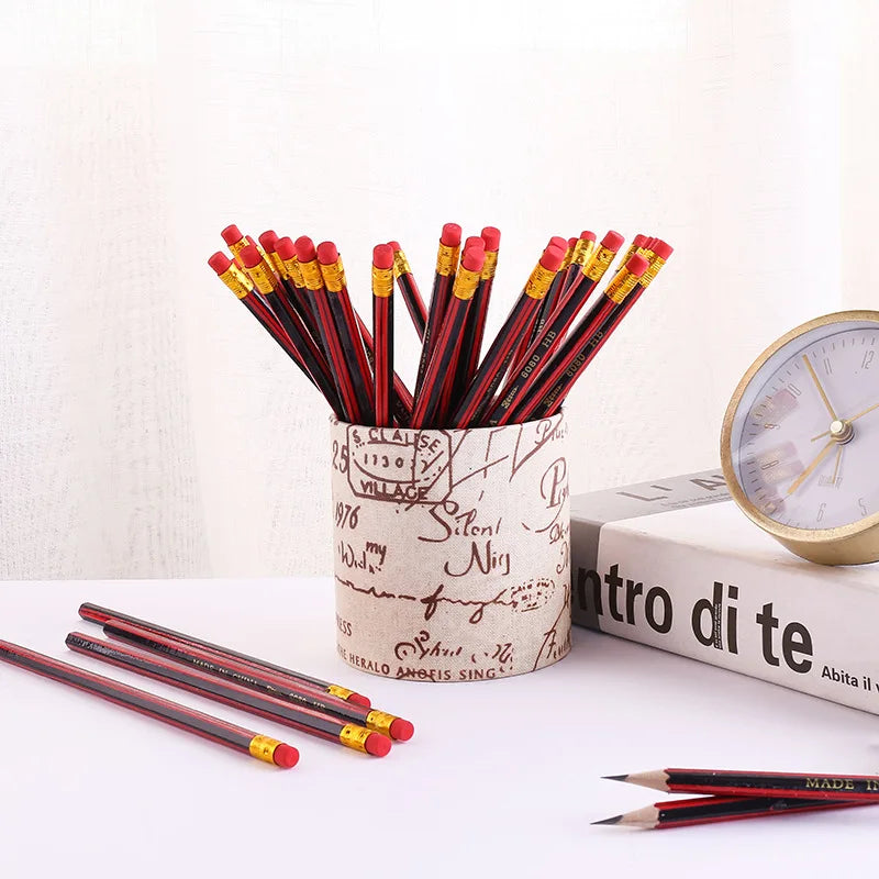 5pcs Hb Standard Pencil Classical Wood Lead-Free Quality Child Student Learning Stationery School Office Supplies Pencil