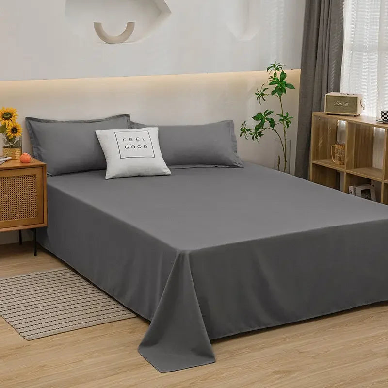 Luxury Bed Sheets Soft Comfortable Cotton Flat Sheet Solid Color Bedsheet