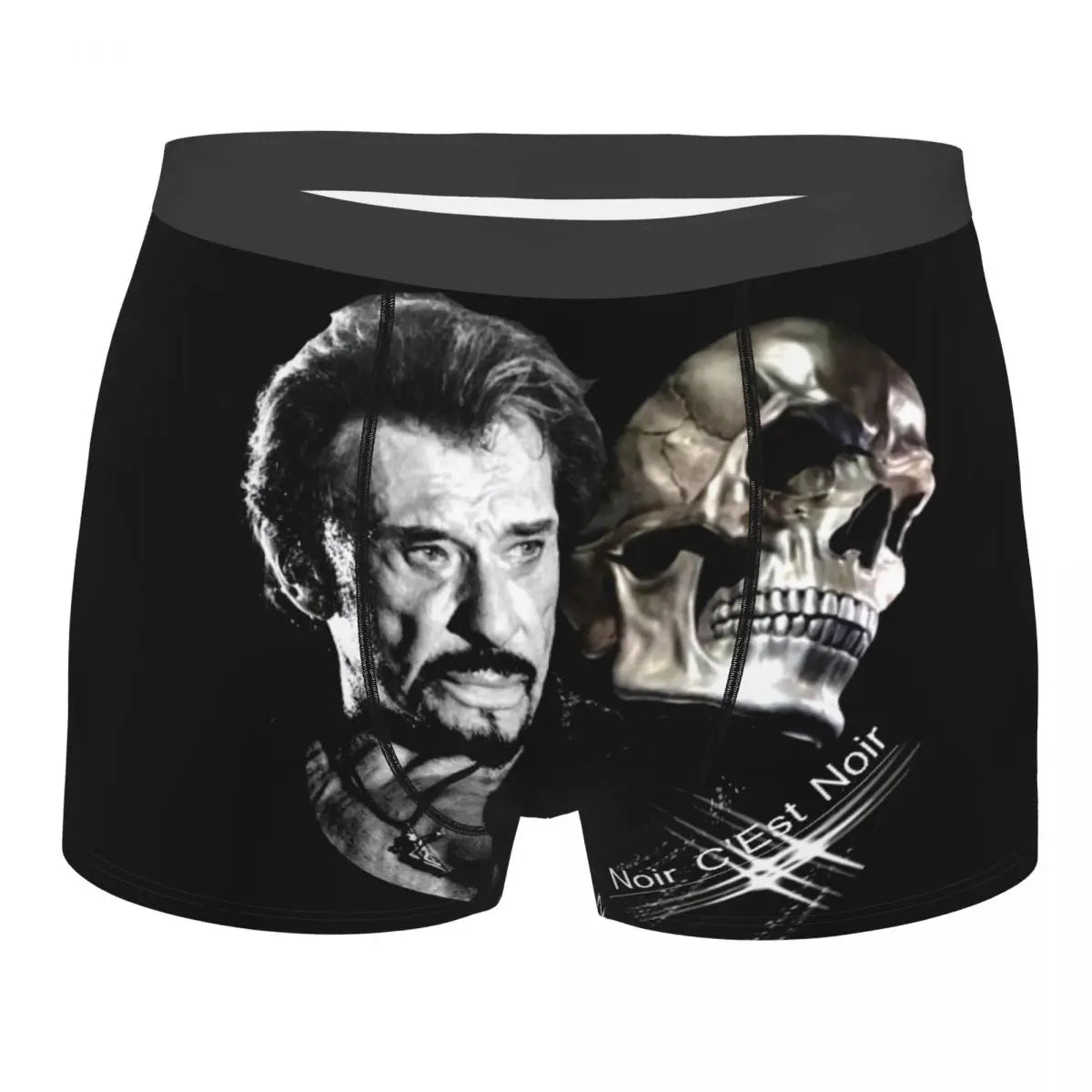 Custom Male Fashion Johnny Hallyday Underwear French Singer Rock Music Boxer Briefs Soft Shorts Panties Underpants