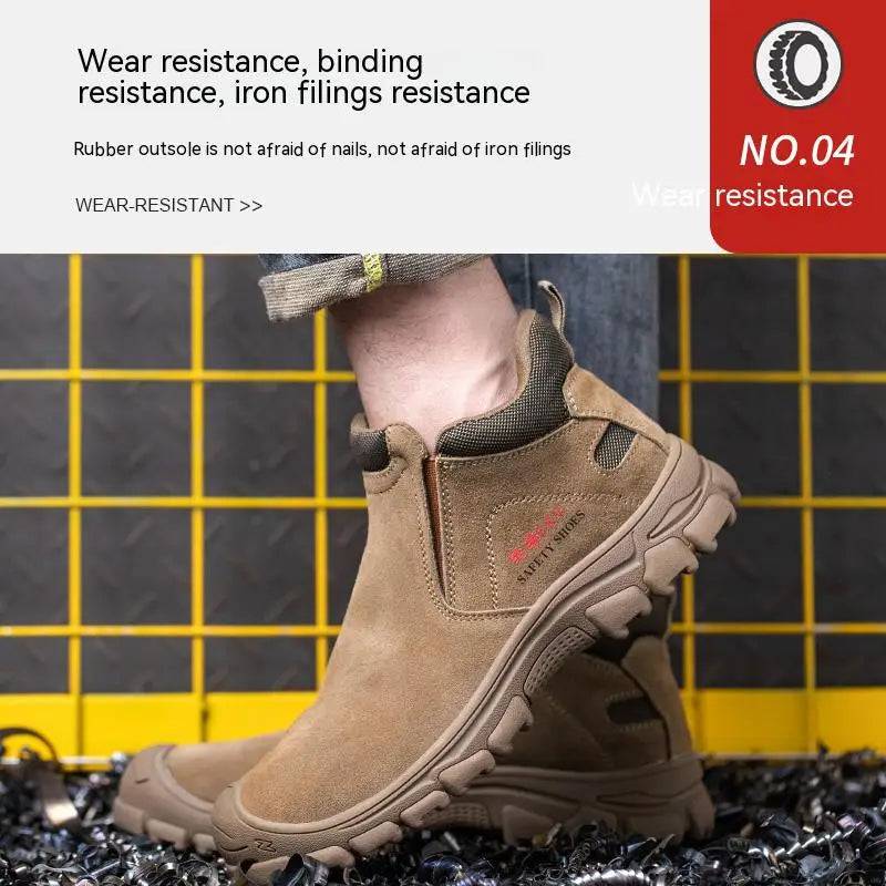 Work Shoes Anti-smash Anti-puncture Indestructible Shoes Protective Rubber Boots Industrial Shoes