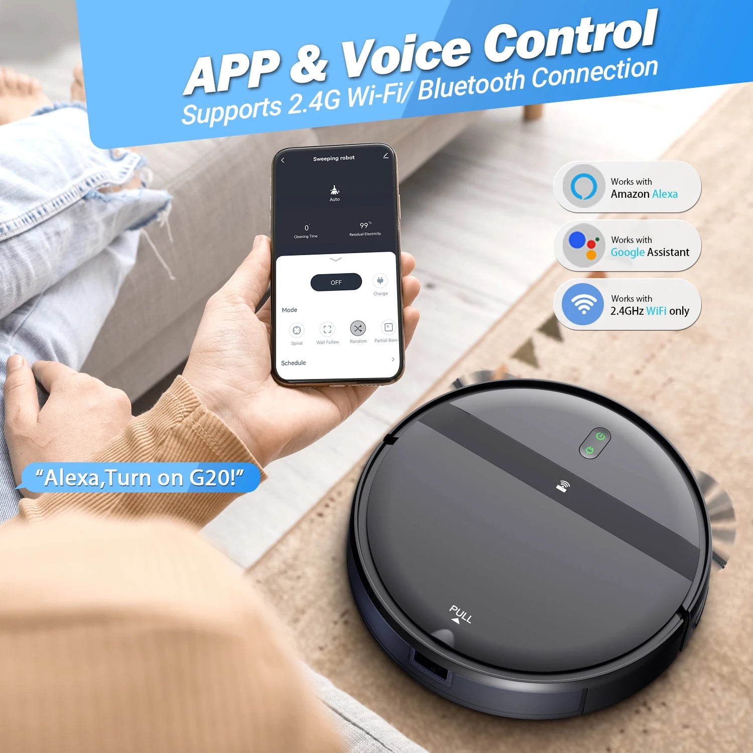 ZCWA Robot Vacuum Cleaner Auto Charging Wet Mopping Robot