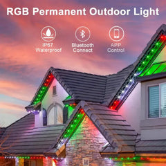 30M Outdoor Eaves LED Light String APP Bluetooth RGB Light Strip Waterproof DIY Scene Color Full House Party Wedding Lighting