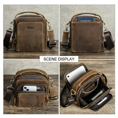 Men Small Shoulder Bag Genuine Leather Crossbody Messenger Bags for 8.3'' iPad Mini Vintage Designer Handbag Bolso Male New