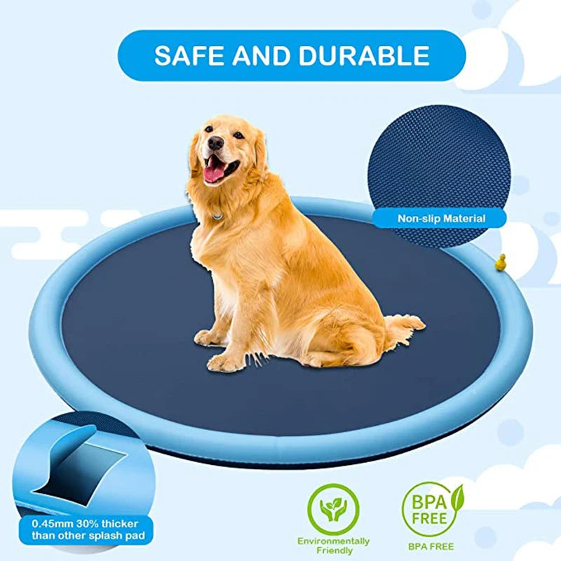 Summer Dogs Swimming Pool Mat Inflatable Water Spray Bathtub For Dogs Cats Children 150/170cm