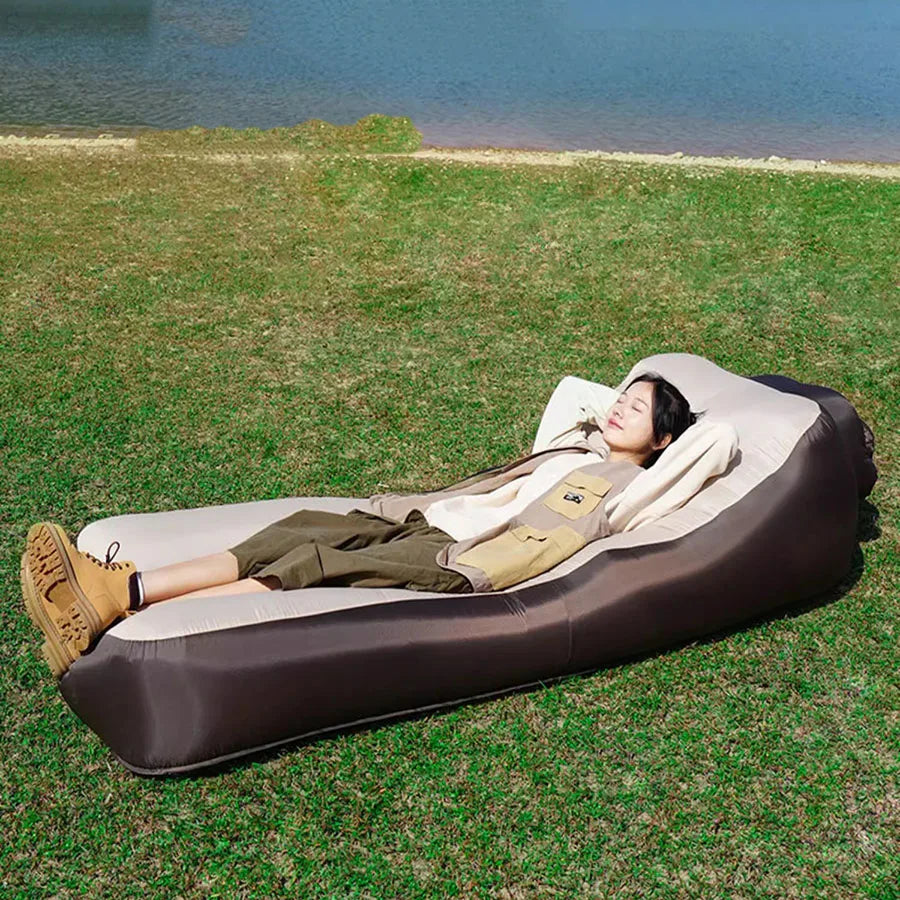 Beach Lazy Air Sofa Bed Inflatable Couple Camping Foldable Air Sofa Outdoor Nature Romantic Relexing Lounge Divano Sofa Camping