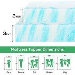 Mattress Topper, 3 Inch Twin Size Cooling Gel-Infused Memory Foam Mattress Bed Topper for Sleeper Sofa