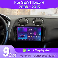 QSZN For SEAT Ibiza 6J IV 4 2008 - 2015 2K QLED Android 13 Car Radio Multimedia Video Player GPS AI Voice CarPlay 4G Navigation