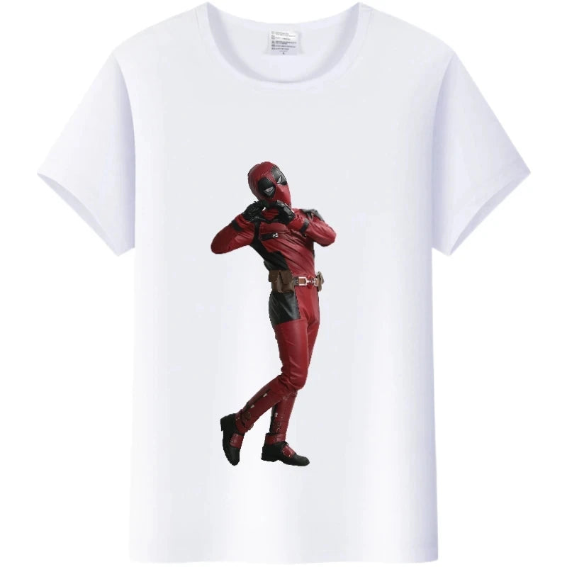 Fashion Tshirt Marvel Cartoon Deadpool Graphics  Tee Summer Top Short Sleeve