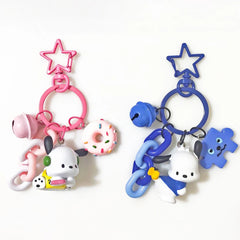 Sanrio Pochacco Keychain Y2k Pendant Holder Key Cute Anime Cartoon Chain Car Keyring Mobile Phone Bag Hanging Jewelry Kids Gifts