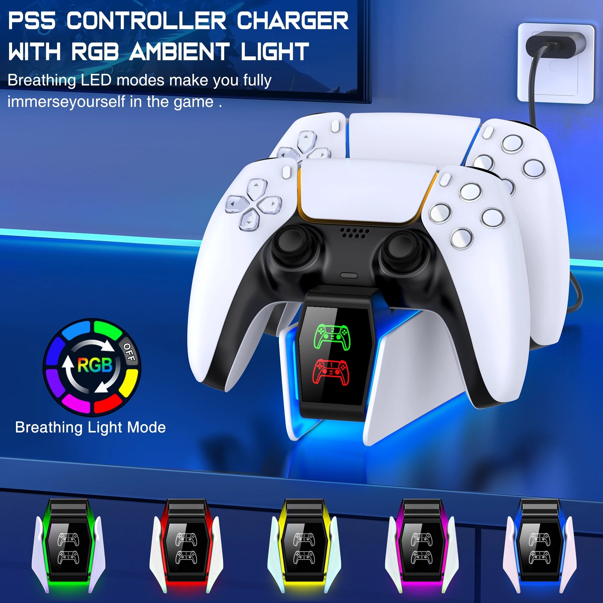 RGB Controller Charging Station For PlayStation