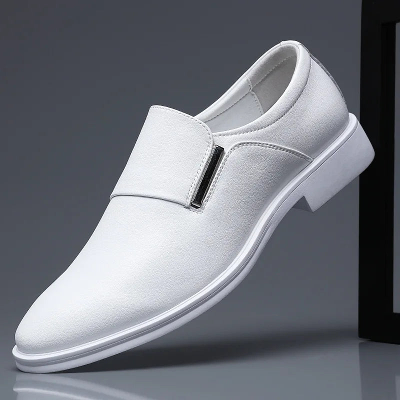 Men's Leather Shoe Fashion Dress Shoes Pointed Toe Split Casual Formal Loafers