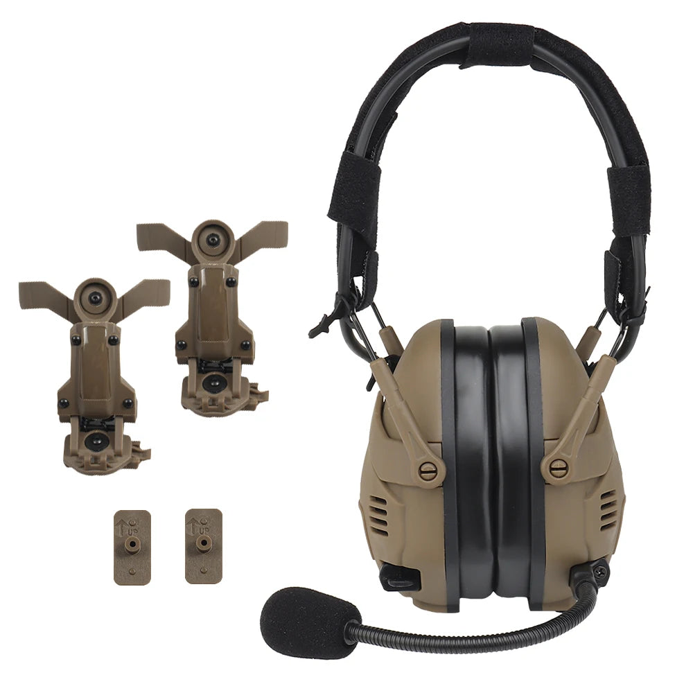 Helmet Wearable Quick Release Dual Purpose Sound Pickup & Noise Reduction Tactical Bluetooth Headset/hunting Shooting Earmuffs