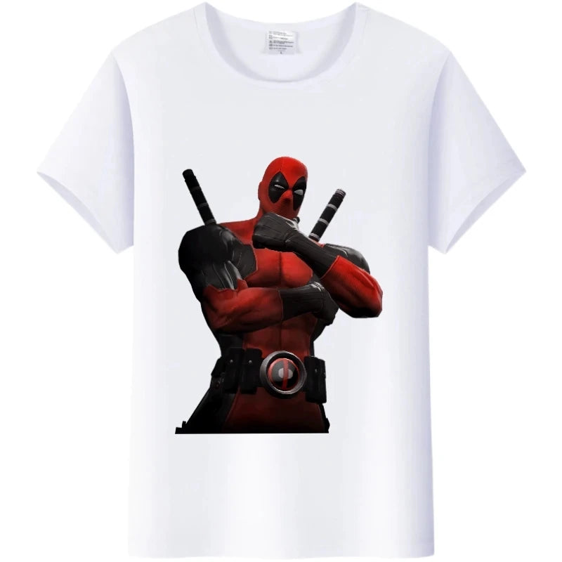 Fashion Tshirt Marvel Cartoon Deadpool Graphics  Tee Summer Top Short Sleeve