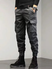 Multi-pocket designer overalls men's drawstring trousers are outdoor slacks