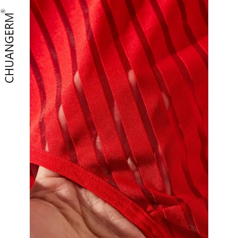 CHUANGERM Erotic Female Underwear Stripe  Outfits Lingerie Color Matching Onlyfans Panties