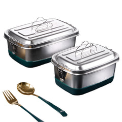 304 Stainless Steel Bento Lunch Box for Child Portable Grids Hermetic Food Storage Container Leakproof Picnic Thermal Boxes