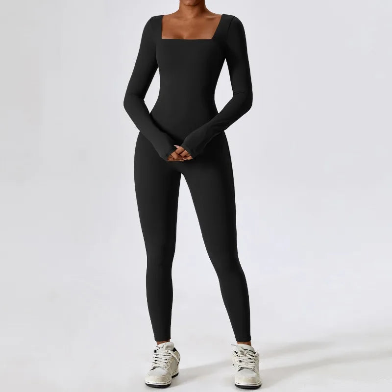 Women's Sportswear Yoga Fitness Jumpsuit One-piece Seamless Long Sleeve Sports Bodysuits