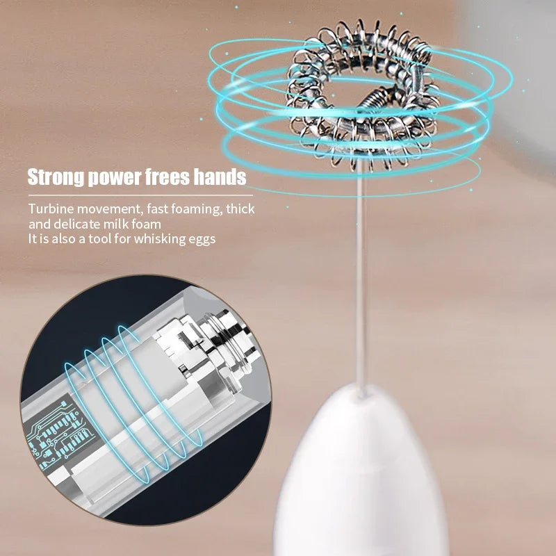 Kitchen Accessories Coffee Stirrer Baking Mixer USB Charging Electric Egg Beater 2-in-1 Double Head Milk Whisk Tools Gadgets Bar