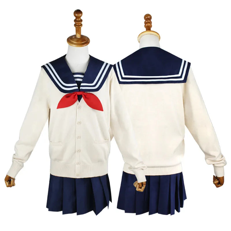 Anime My Hero Academia Himiko Toga Cosplay Costume JK Uniform Skirts Sweater Coat