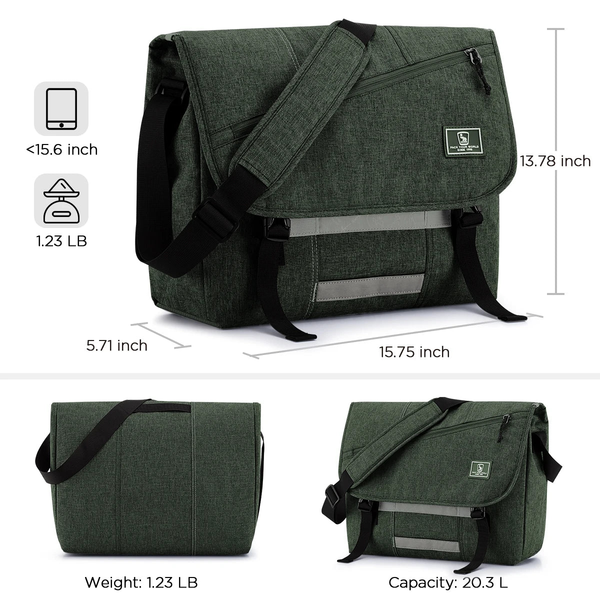 Men Shoulder Bag Fashion Travel Sling Messenger Bag Men's Canvas Briefcase