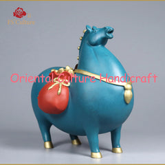 Brass Horses Representing Wealth, With Gift Boxes, Office And Home DéCor Items