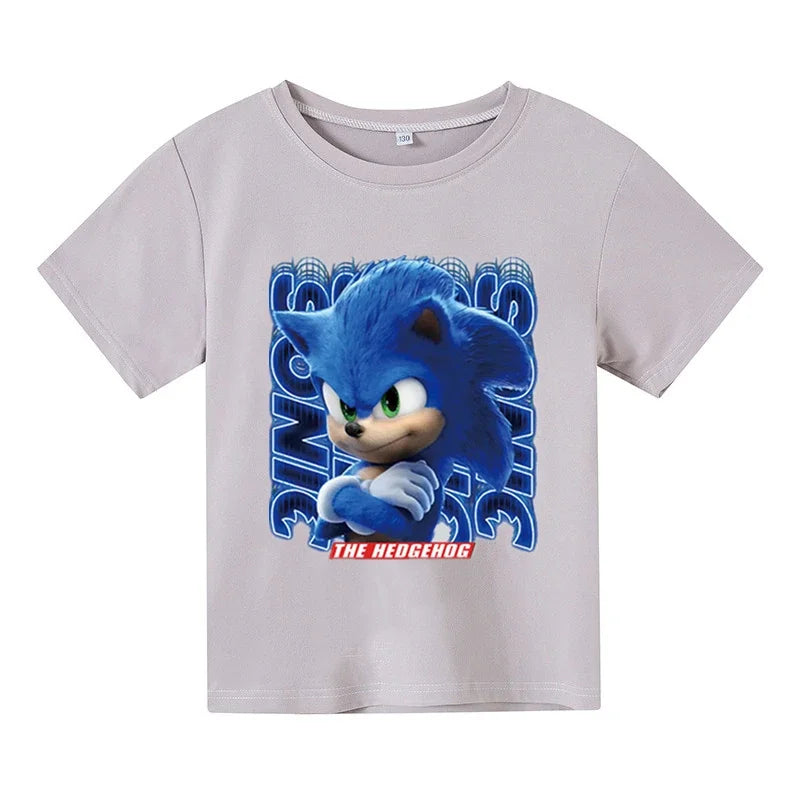 New Cartoon Cute Clothes Summer Kids Boys Sonic 2 T-shirt Printed short sleeve Baby Girls T-shirt Sonic Cotton Short Sleeve