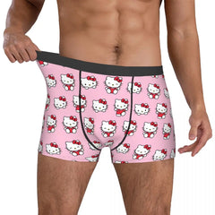 Hello Kitty Pattern Cartoon Boxer Shorts Panties Printed Underwear Quilt Underpants Men Sanrio Comfortable Boxers Briefs