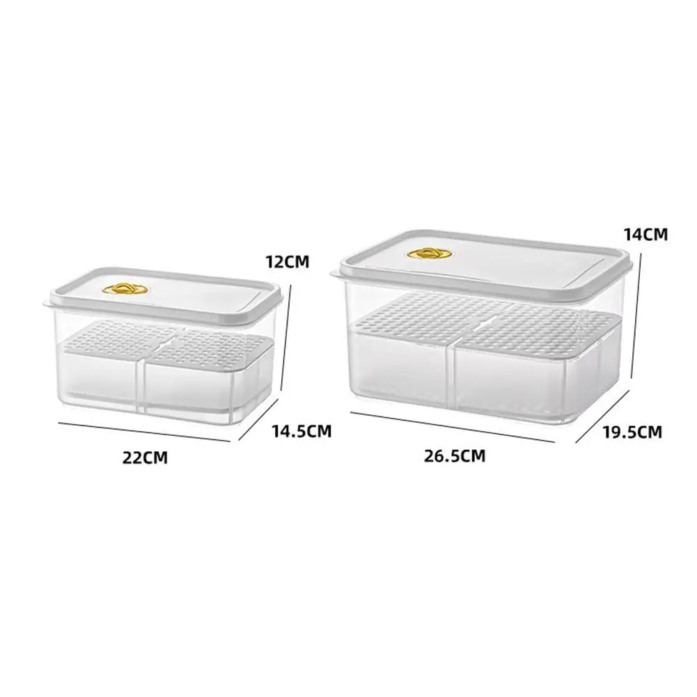 Kitchen Transparent Food Storage Box Detachable Partition Fruit Vegetable