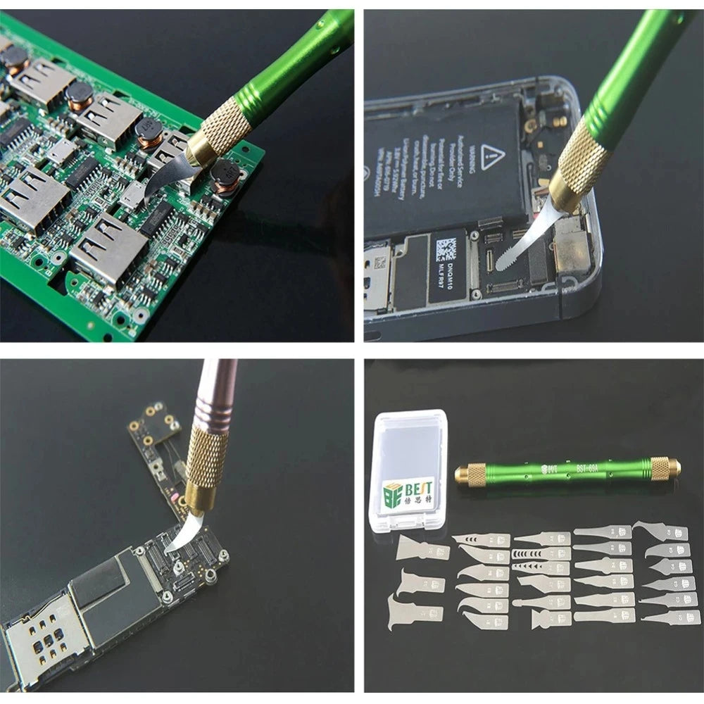 MILE 27in1 BGA Maintenance Knife For iPhone CPU NAND CHIP IC Remove Glue Disassemble Rework Blade
