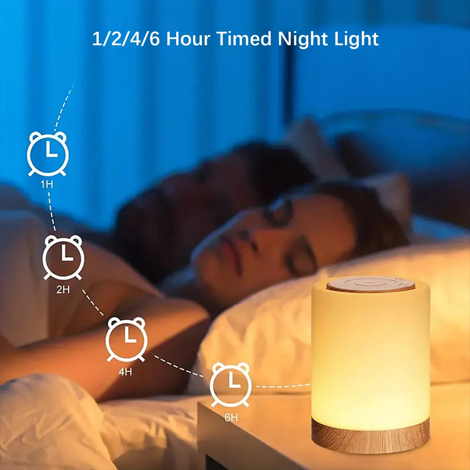 Smart LED Night Light,Portable Bedside Table Lamp