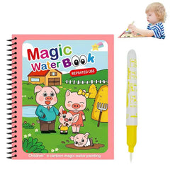 Water Drawing Book Reusable Water-Reveal Activity Pads Preschooler Drawing Toys