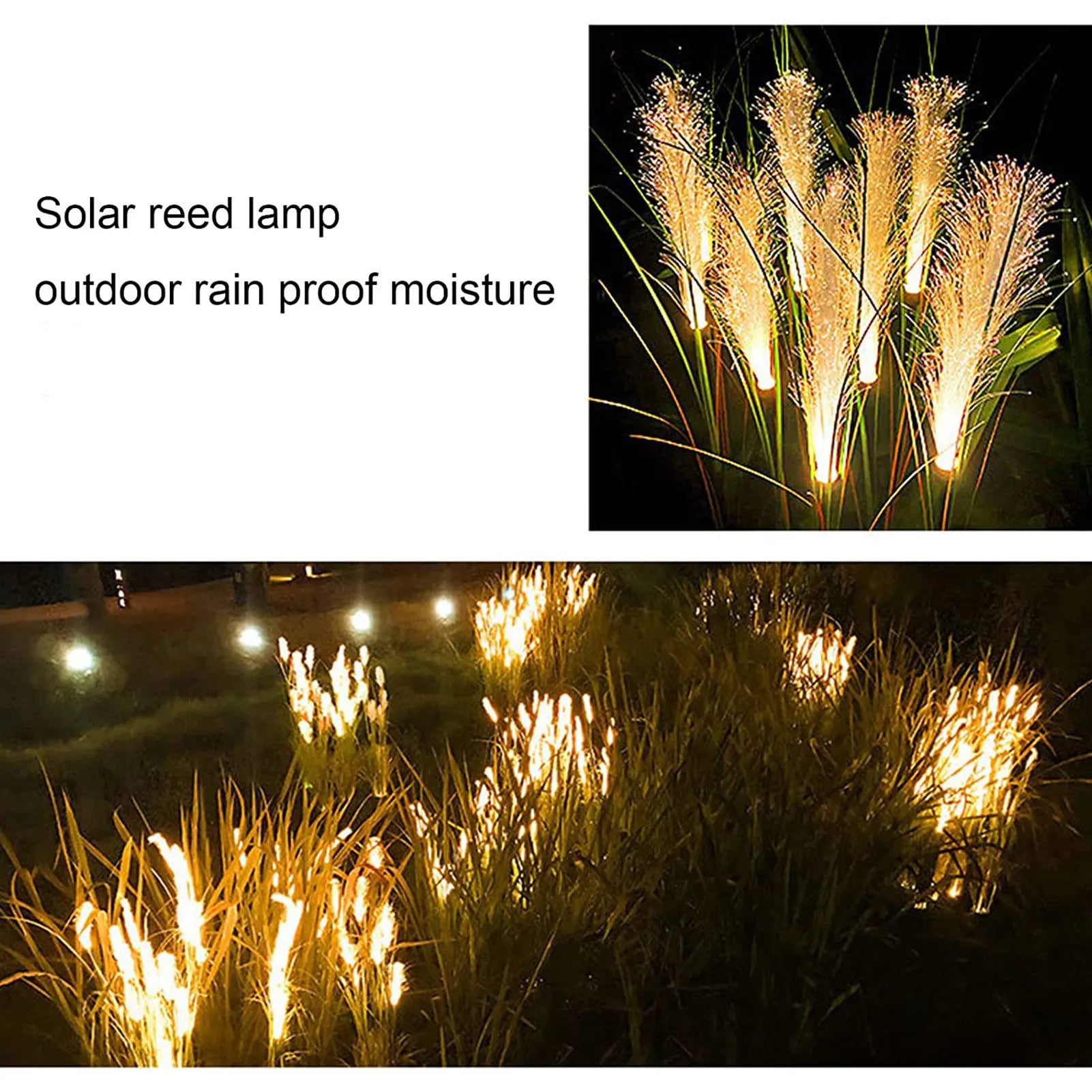 LED Solar Garden Lights Luminous Reed Lights Outdoor Decorative Solar Powered Flower