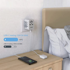 TESSAN Universal Travel Adapter with USB Port and Type C, Worldwide Power Adapter