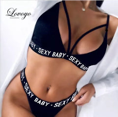 Women's Sports Underwear Set Skinny Backless Underwear Bikini Bathing Suit Women