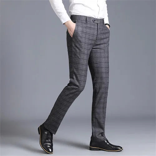 Autumn New Solid Business Casual Suit Pants Men Clothing Simple All Match Formal Wear Office Trousers Straight Men Pants 29-38