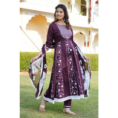 Heavy Embroidery Work Kurti Pant with Dupatta Set Women Readymade Kurta Palazzo