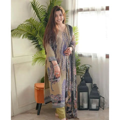 Indian Party Wear Salwar Kameez Suit Women Kurta Pant with Dupatta Maslin Dress