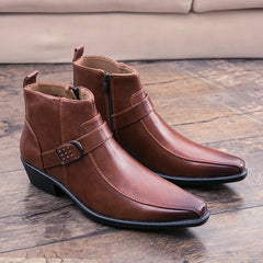 Men's Retro Cowboy Boots Leather Shoes