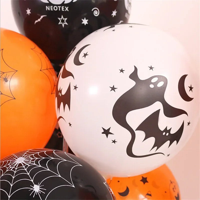 Scary Halloween Balloons Kids Toys Pumpkin Skeleton Ghost Bar Party Decor Balloon Halloween Black Orange Latex Balloon