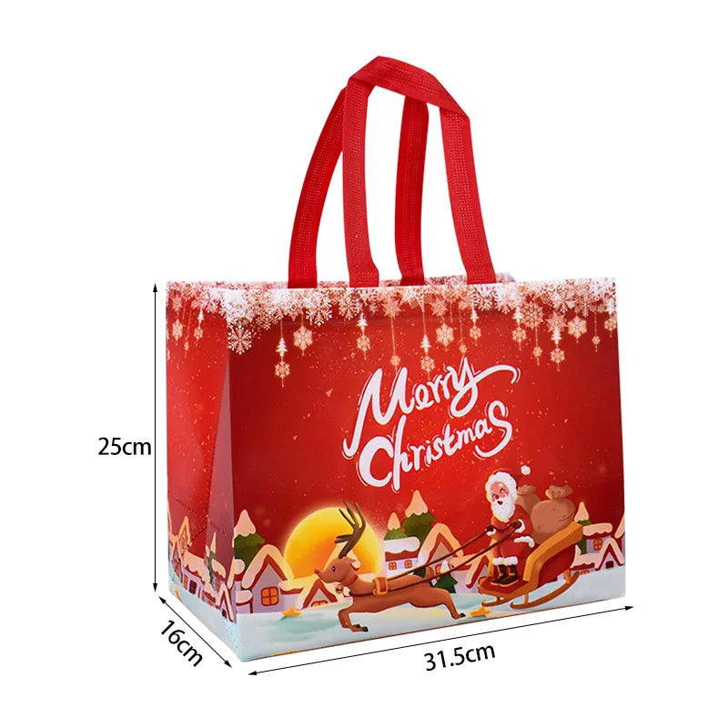 Merry Christmas Gifts Bags Santa Elk Non-woven Candy Gift Packaging Tote Bag Xmas New Year Party Decor Noel Shopping Pouch