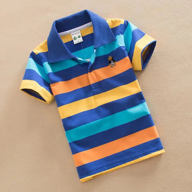 Summer Boys Polo Shirts Short Sleeve T-shirt For Kids Boy Bottom Solid Color Children Sweatshirts Baby Clothing 3-14T