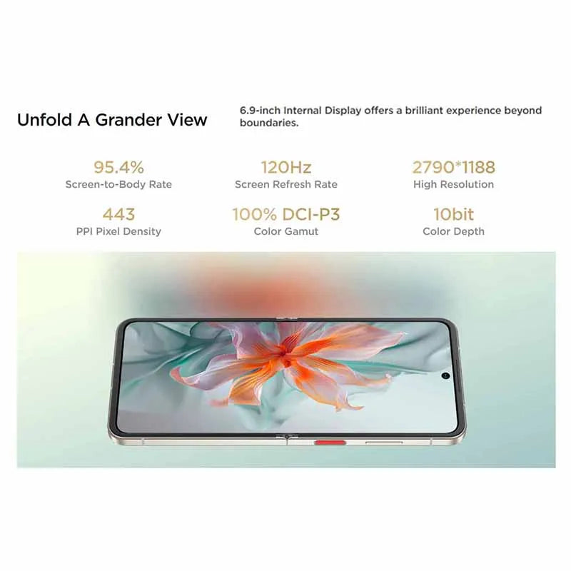 Global Version Nubia Flip Snapdragon 7 Gen1 6.9-inch AMOLED 2790*1188 4310mAh Type-C 50MP AI Dual Camera 5G Camera Phone NFC