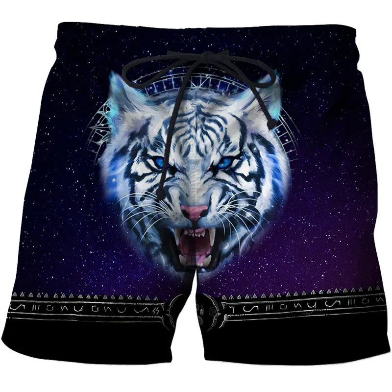 3D Patriotic Skull Print Men's Shorts Comfortable Stretchy Suorts Summer Clothing Oversized Sport Shorts