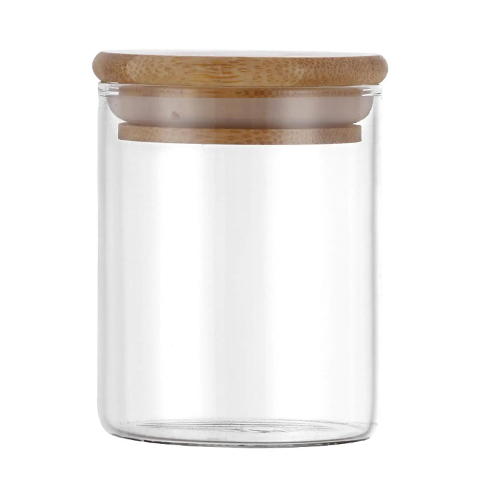 Clear Sealed Glass Bottle Reusable Round Food Storage Transparent Airtight Jar