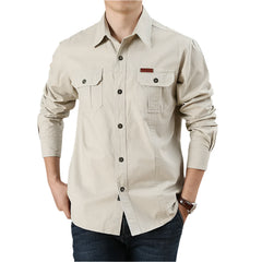 Men's casual loose long-sleeved shirt