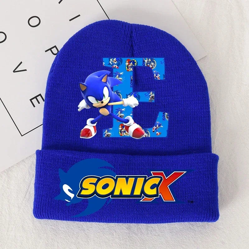 Sonics Children's Letter A-Z Knitted Hat Soft Warmth Boys Autumn Winter Kids Toddler Crochet Cap Outdoor Sport Cute Beanies Hats