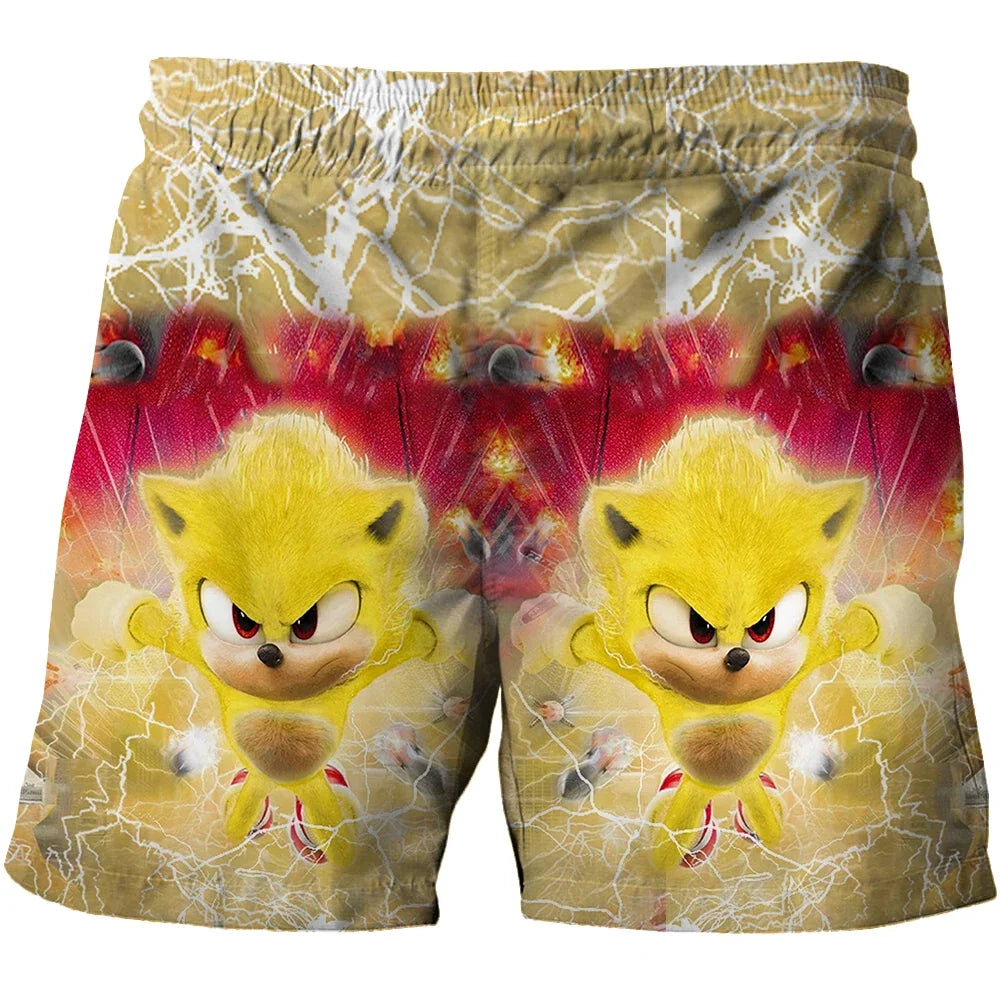 Beach pants for children 4-14Y Sonic The Hedgehog shorts pants Girls Boys Harajuku pants For Kids 3D Cartoon Print