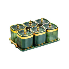 Storage Jar Tray With Lid Gold Luxury Household Box Jar