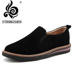 Black Women's Shoes Flat Loafers Jazz Oxford